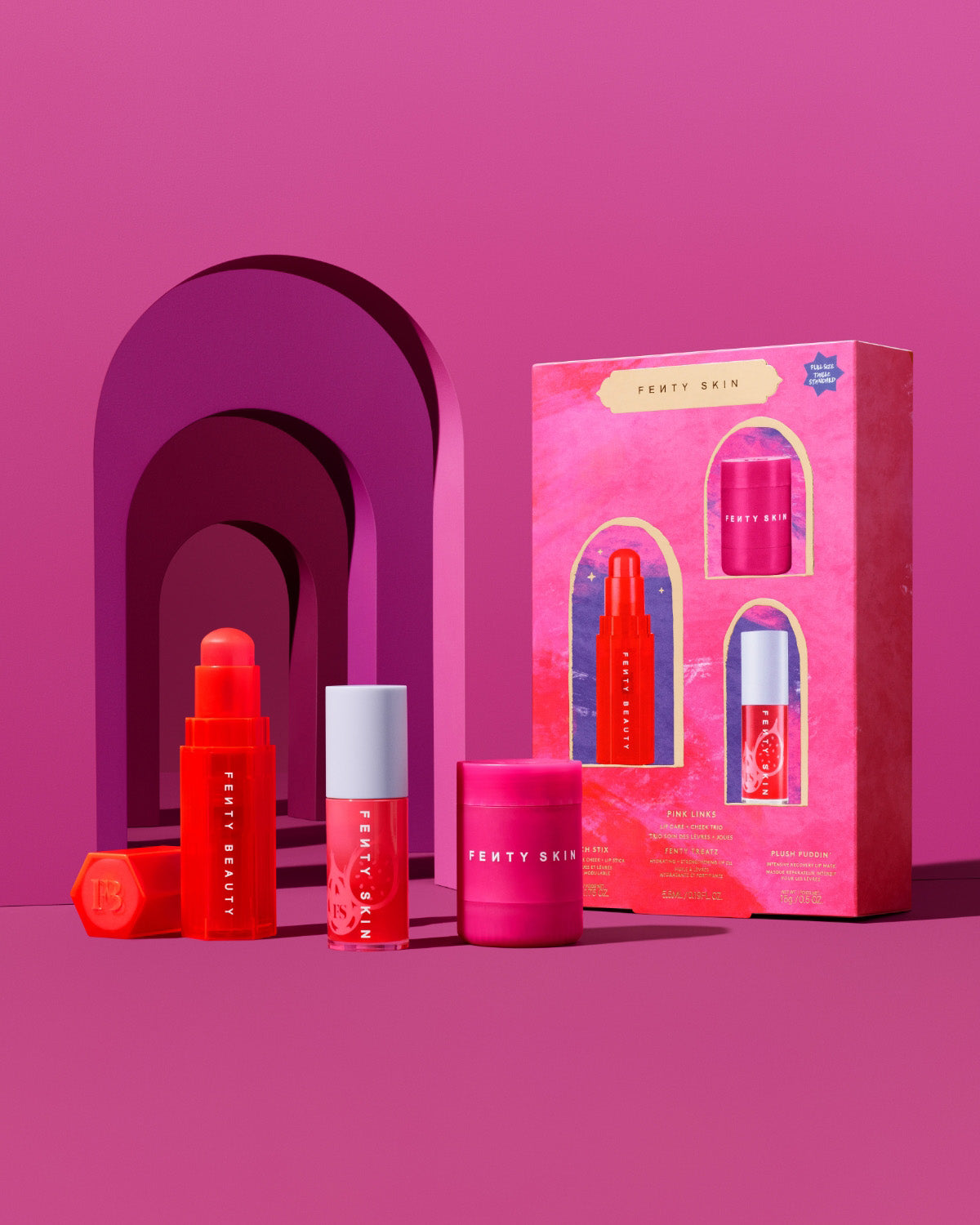 Pink Links Lip Care + Cheek Trip Set - Image 1